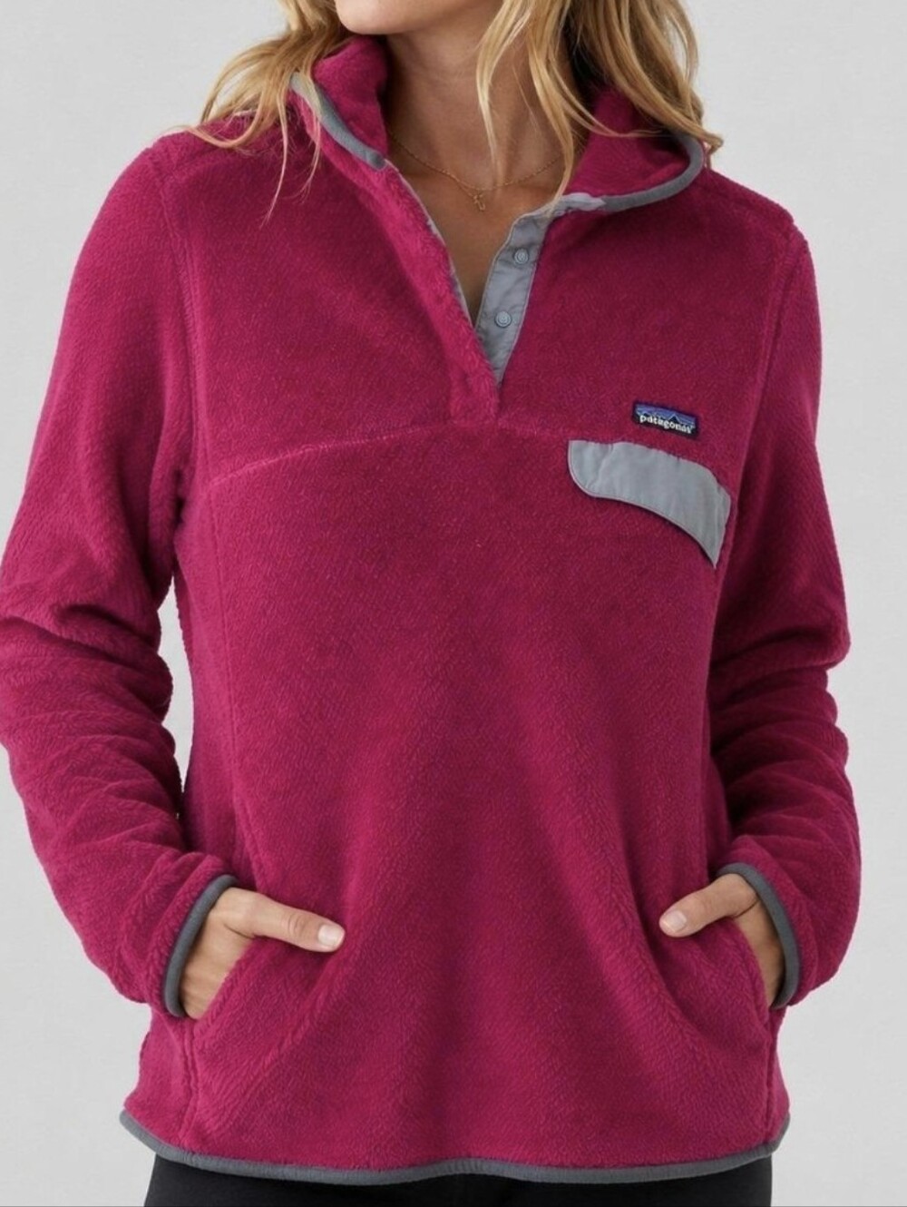 Patagonia Re-Tool Snap-T Womens Pullover Hoodie Fleece Polartec Jacket Medium